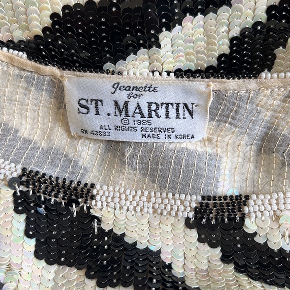 Vintage 1985 Jeanette for St. Martin Sequin Animal Print Shirt Blouse - Picture 5 of 5